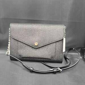 Kate Spade Tinsel Glitter Flap Crossbody K9336 Black